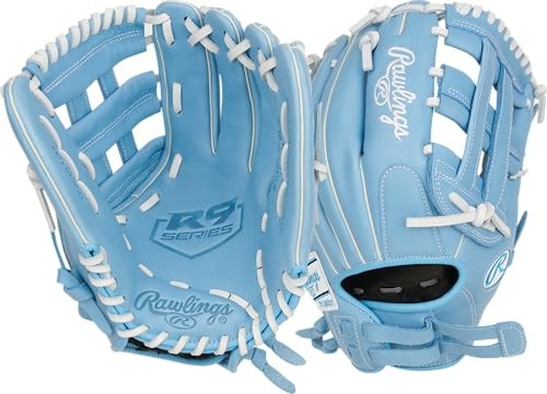 Rawlings | R9 Series Fastpitch Softball Glove | 12' | Pro H-Web | Columbia Blue