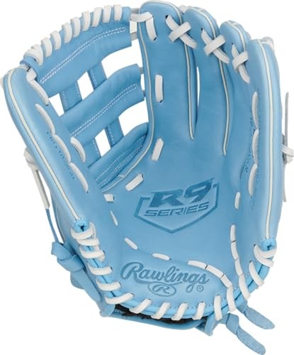 Rawlings | R9 Series Fastpitch Softball Glove | 12' | Pro H-Web | Columbia Blue