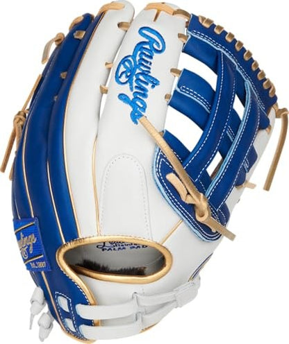 Rawlings | Liberty Advanced ColorSync Fastpitch Softball Glove | 12.75" | Outfield | Pro H Web | White/Royal/Gold