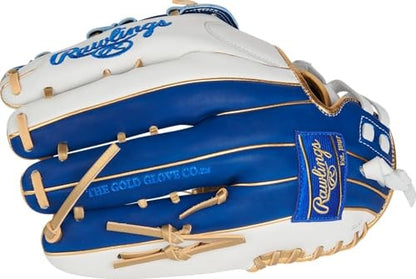 Rawlings | Liberty Advanced ColorSync Fastpitch Softball Glove | 12.75" | Outfield | Pro H Web | White/Royal/Gold
