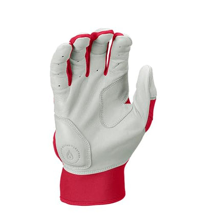 Rawlings | Adult Workhorse Baseball Batting Gloves | White/Scarlet