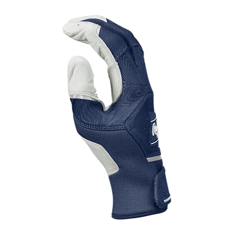Rawlings | Adult Workhorse Baseball Batting Gloves | White/Navy