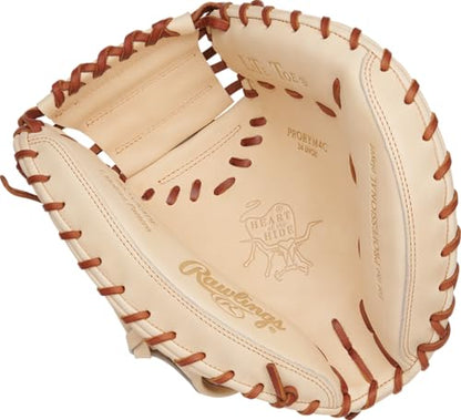 Rawlings | Heart of the Hide Series Baseball Glove | Y. Molina Catchers Mitt - 34'| 1-Piece Solid Web | Camel