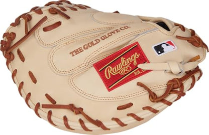 Rawlings | Heart of the Hide Series Baseball Glove | Y. Molina Catchers Mitt - 34'| 1-Piece Solid Web | Camel