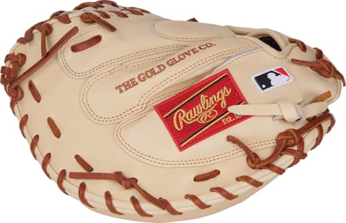 Rawlings | Heart of the Hide Series Baseball Glove | Y. Molina Catchers Mitt - 34'| 1-Piece Solid Web | Camel