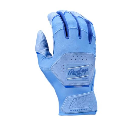Rawlings | Adult Workhorse Baseball Batting Gloves | Columbia Blue/Royal