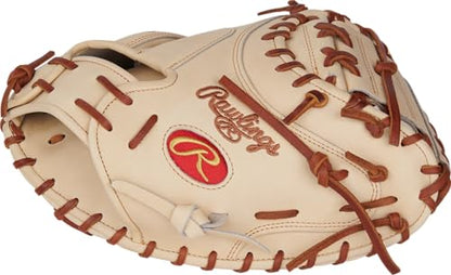 Rawlings | Heart of the Hide Series Baseball Glove | Y. Molina Catchers Mitt - 34'| 1-Piece Solid Web | Camel