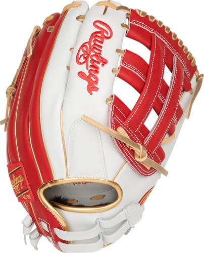 Rawlings | Liberty Advanced ColorSync Fastpitch Softball Glove | 12.75" | Outfield | Pro H Web | White/Scarlet/Gold