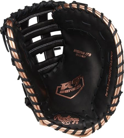 Rawlings | R9 Series Fastpitch Softball Glove | First Base Mitt 12.5' | Pro H-Web | Black