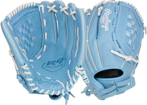 Rawlings | R9 Series Fastpitch Softball Glove | 12.5"| Basket Web | Columbia Blue