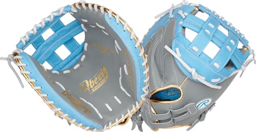 Rawlings | Liberty Advanced ColorSync Fastpitch Softball Glove | 34" | Catcher | Modified Pro H Web | Grey/Columbia Blue/Gold