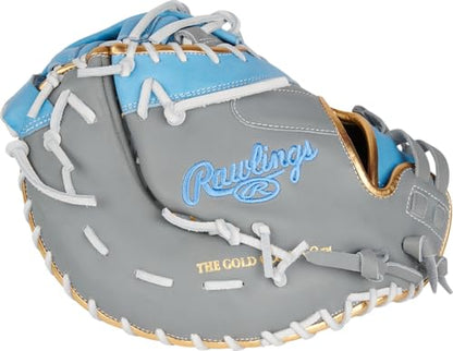 Rawlings | Liberty Advanced ColorSync Fastpitch Softball Glove | 13" | First Base | Single Post, Double-Bar Web | Grey/Columbia Blue