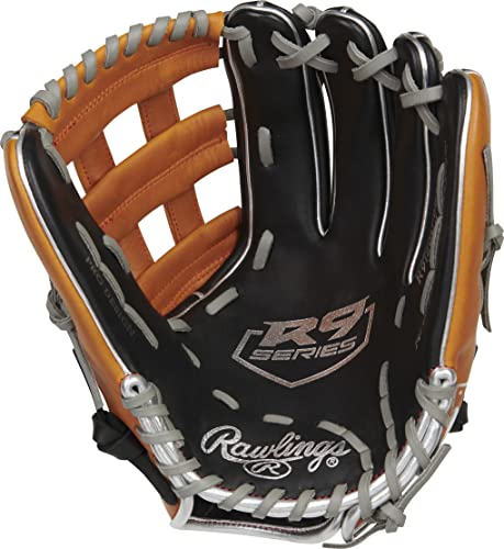 Rawlings Senior R9 Series Contour Baseball Glove in Black | 12"