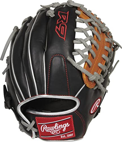 Rawlings Senior R9 Series Contour Baseball Glove in Black | 11.5"