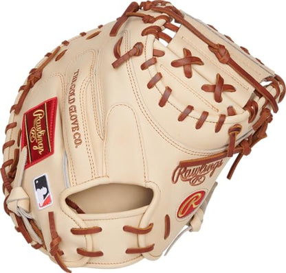 Rawlings | Heart of the Hide Series Baseball Glove | Y. Molina Catchers Mitt - 34'| 1-Piece Solid Web | Camel